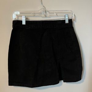 Black denim skirt